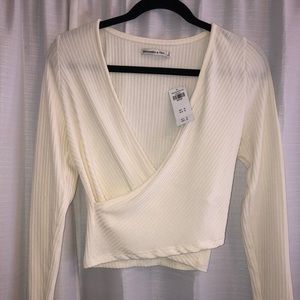 Abercrombie and Fitch white long sleeve top